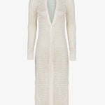Knit Long Shirt Cover Up - Off White - Simply Beach UK