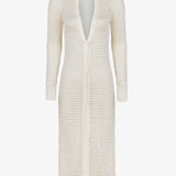 Knit Long Shirt Cover Up - Off White - Simply Beach UK