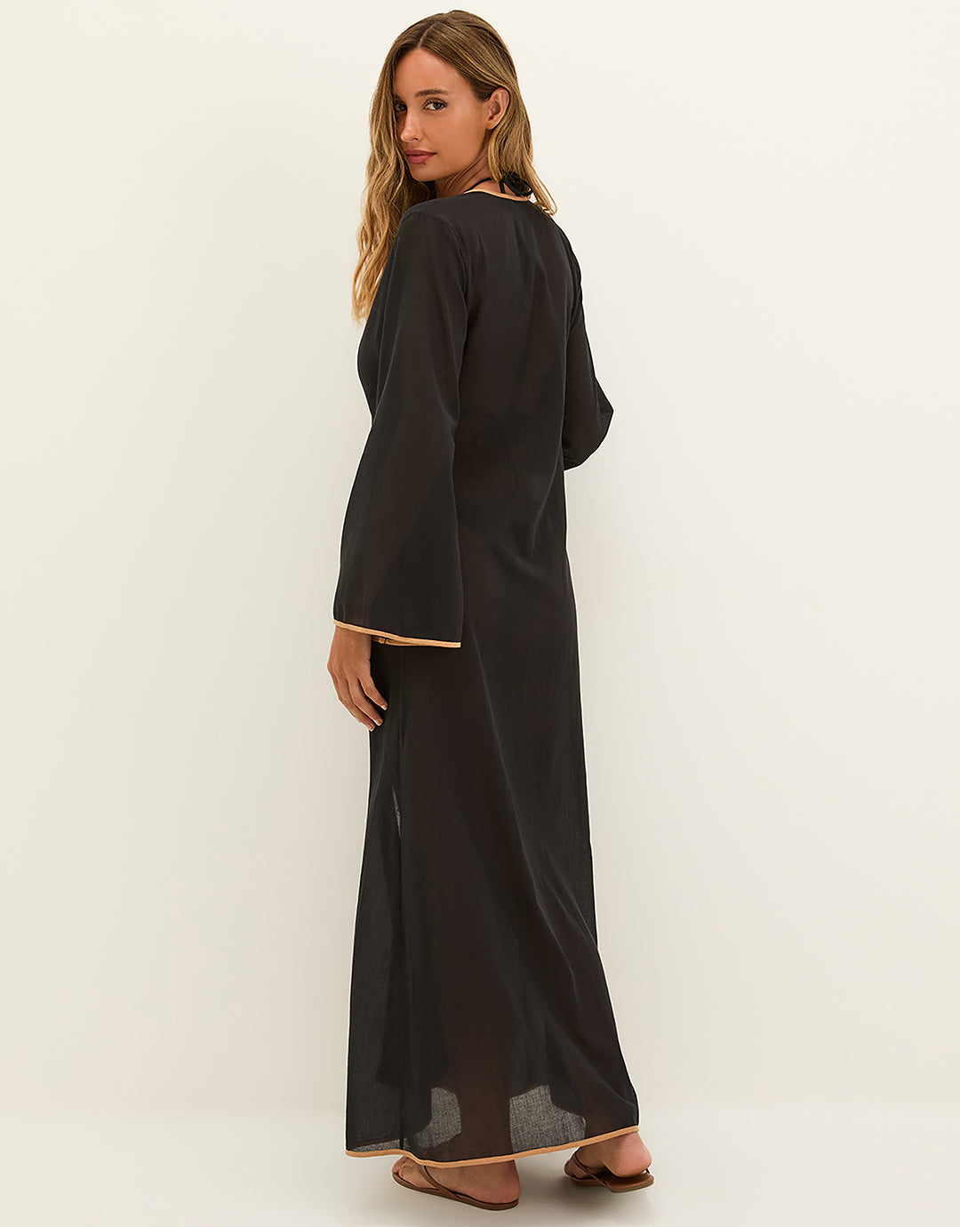 Peony Long Cover Up - Black - Simply Beach UK