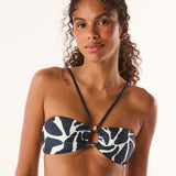 Leafscape Blue Tesse Bandeau Bikini Top - Blue