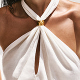 Off White Aster Short Dress - Off White