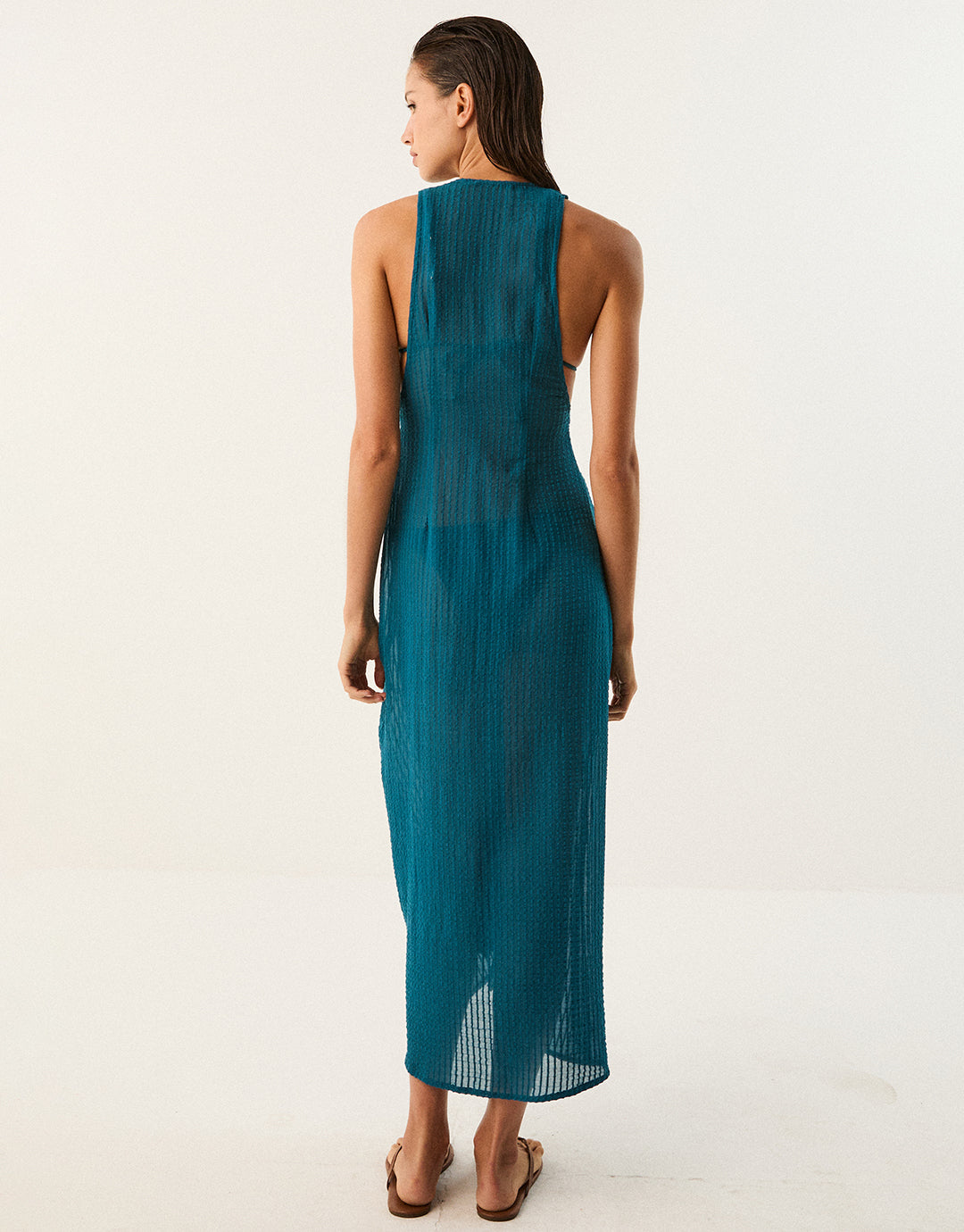 ViX Paula Hermanny Windward Mita Long Cover Up - Teal - Simply Beach UK