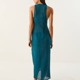 ViX Paula Hermanny Windward Mita Long Cover Up - Teal - Simply Beach UK