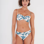 Floral Abstract Twist Bandeau Bikini Top - Puffy Sky - Simply Beach UK