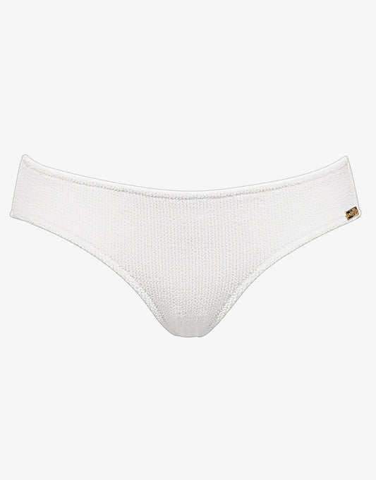 Retro Purity Zip Back Bikini Bottom - White - Simply Beach UK