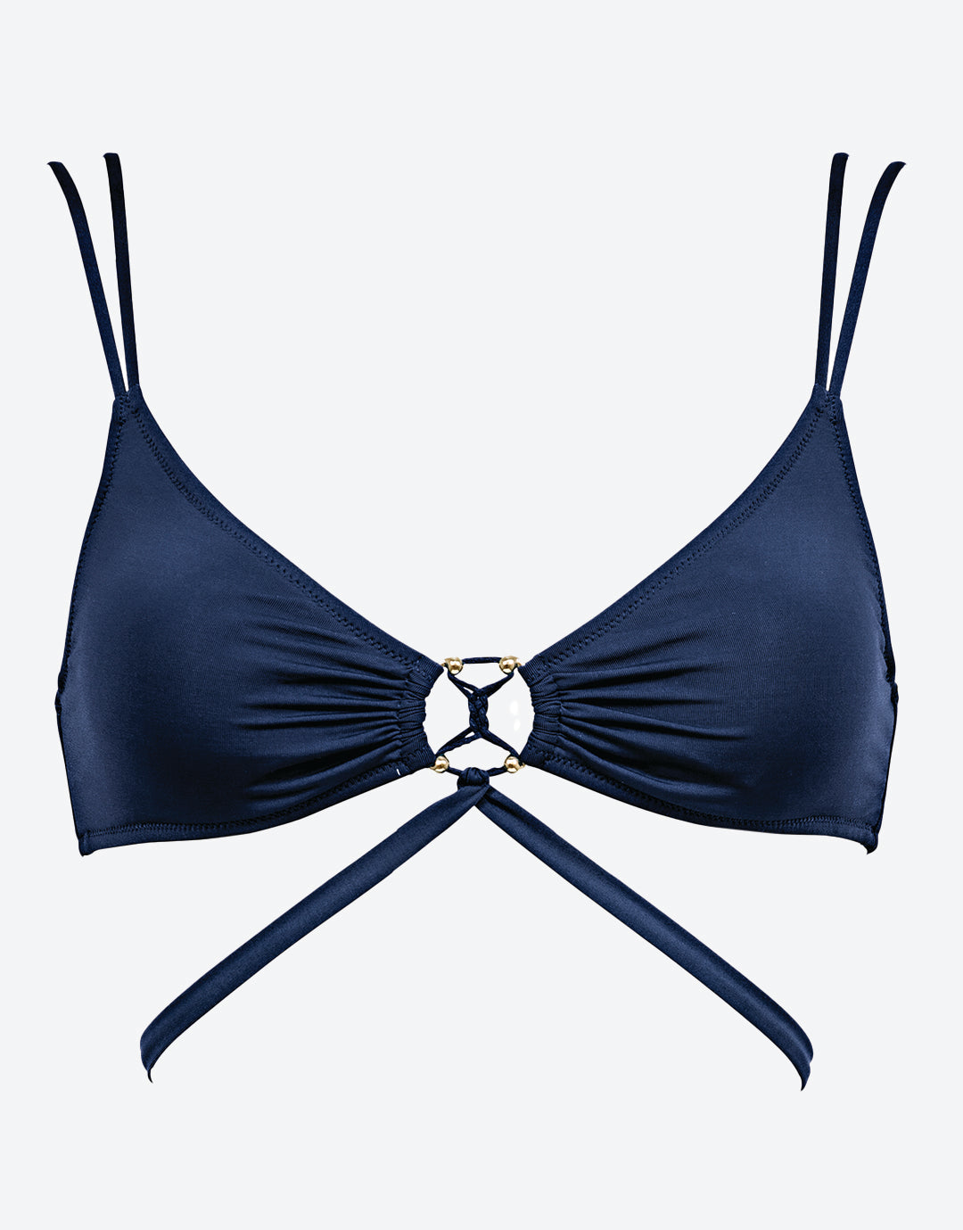 Summer Solids Cross Front Bikini Top - Deep Ink - Simply Beach UK