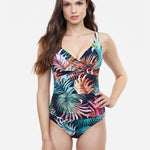 Profile Tropico V Neck Swimsuit - Black - Simply Beach UK