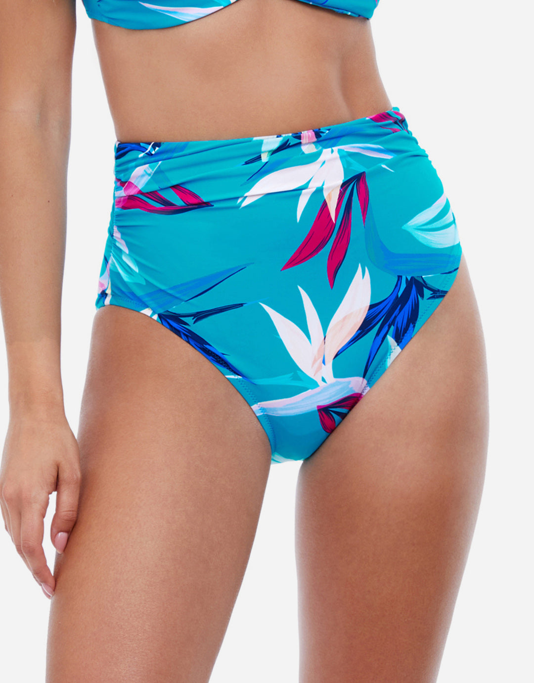 Profile Paradise High Waist Bikini Pant - Turquoise - Simply Beach UK