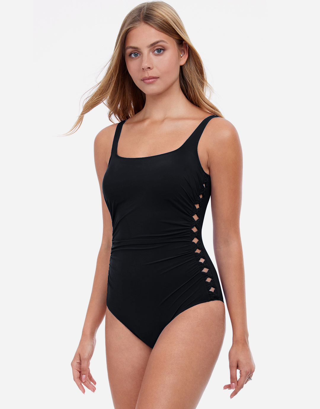 Profile Date Night Square Neck Swimsuit - Black - Simply Beach UK