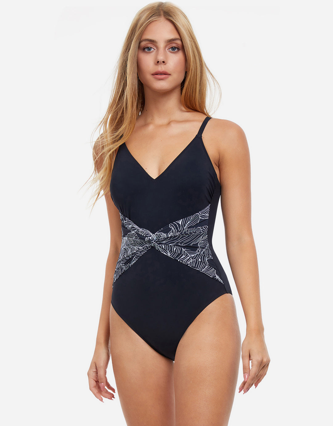 Profile Soiree D Cup Swimsuit - Black/White - Simply Beach UK