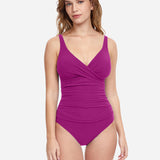 Profile Tutti Frutti V Neck Swimsuit - Warm Violet - Simply Beach UK