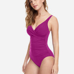 Profile Tutti Frutti V Neck Swimsuit - Warm Violet - Simply Beach UK