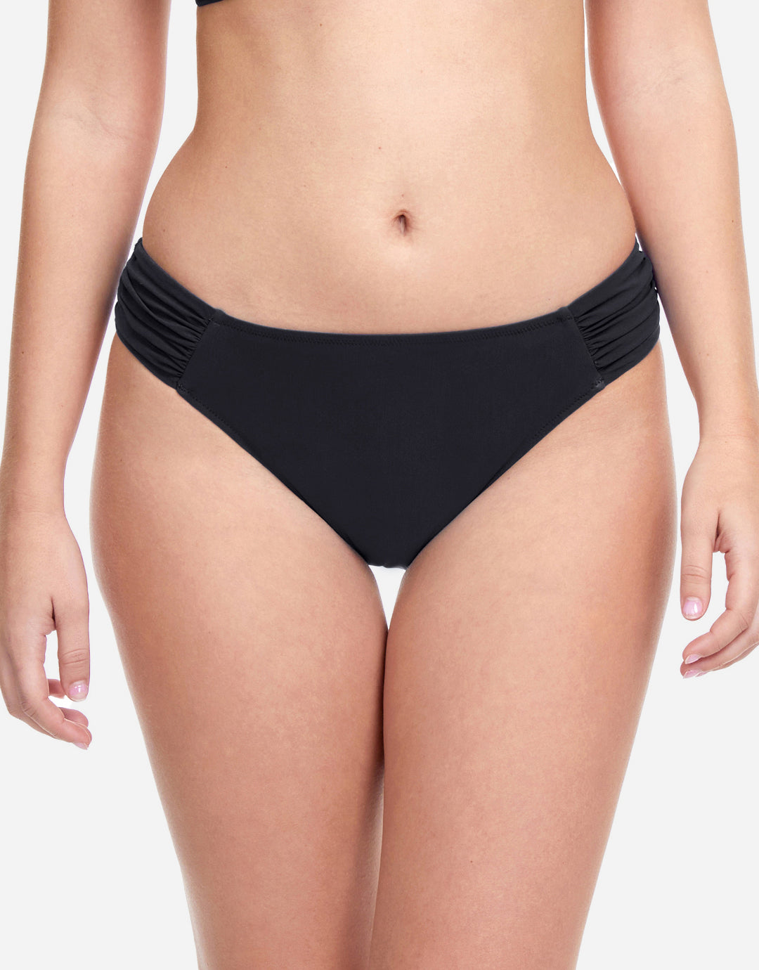 Profile Tutti Frutti Ruched Side Bikini Pant - Black - Simply Beach UK