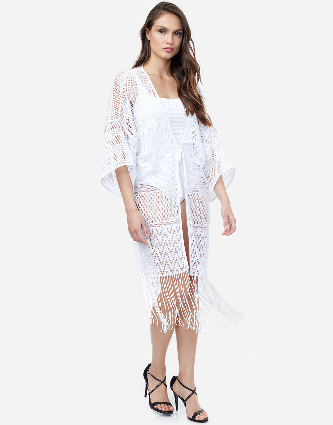 Profile Tutti Frutti Lace Kimono - White - Simply Beach UK