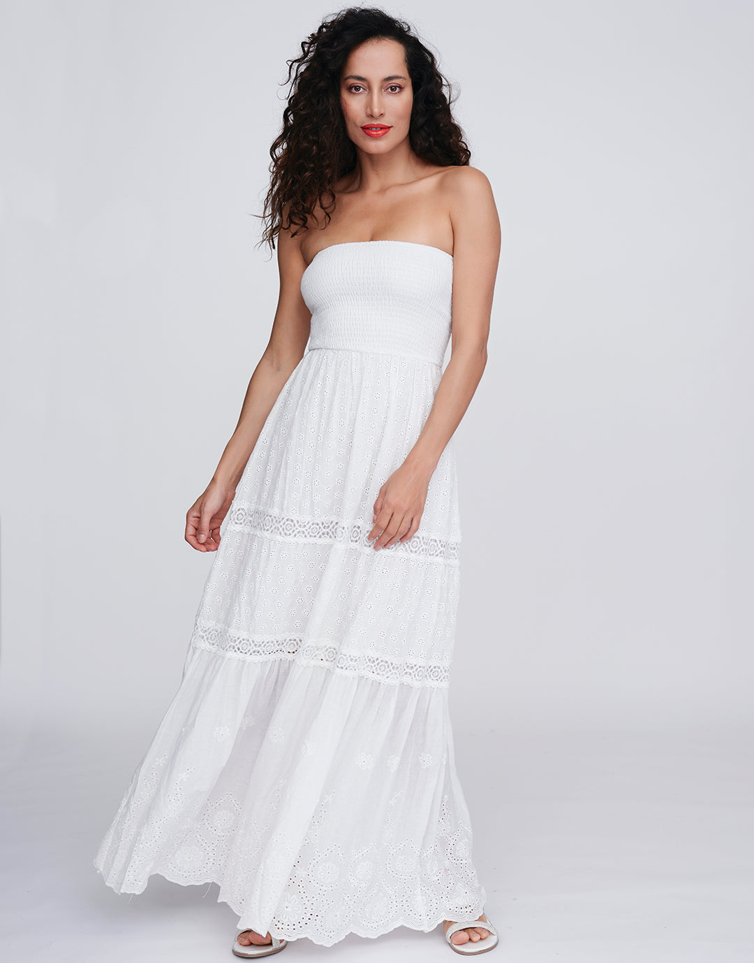 Zahara Maxi Dress - White - Simply Beach UK