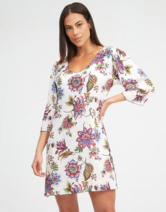 Jasmine Beach Dress - White Floral - Simply Beach UK
