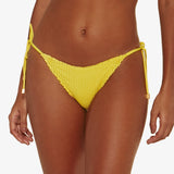 Light Scales Ripple Tie Bikini Pant - Yellow - Simply Beach UK