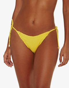 Light Scales Ripple Tie Bikini Pant - Yellow - Simply Beach UK