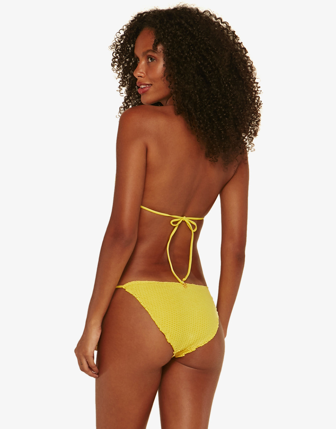 Light Scales Ripple Tri Bikini Top - Yellow - Simply Beach UK