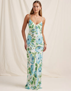 Isles Slip Maxi Dress - Watercolour - Simply Beach UK
