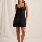Ebony Embroidered Shift Mini Dress - Black - Simply Beach UK
