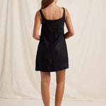 Ebony Embroidered Shift Mini Dress - Black - Simply Beach UK