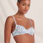 Daffodil Poolside Balconette Bikini Top - Blue Print - Simply Beach UK
