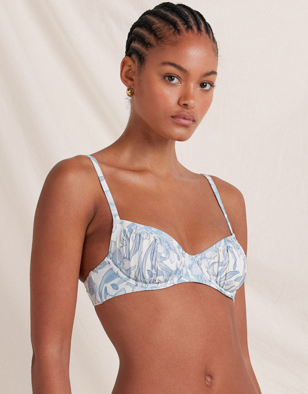 Proper Peony Swim - Girls Blue Stripe Rosemary Tank Swimsuit main image 0