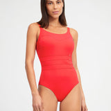 Stella High Front Swimsuit - Coral - Simply Beach UK