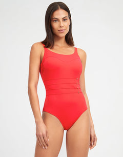 Stella High Front Swimsuit - Coral - Simply Beach UK