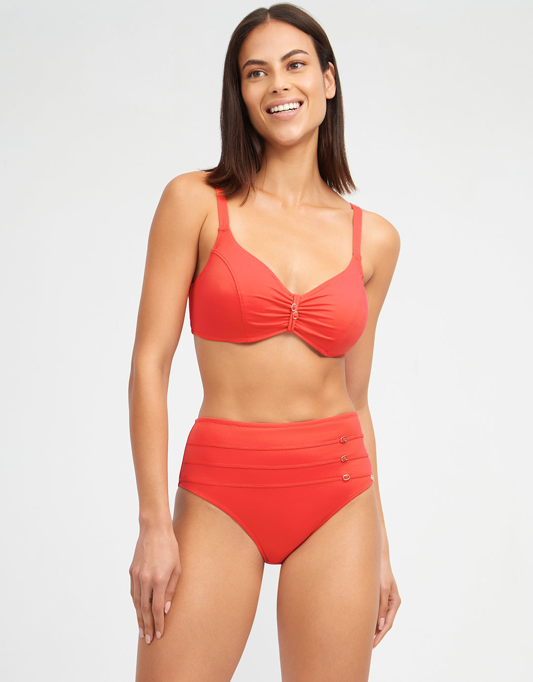 Nuria Ferrer Stella Maxi Control Bikini Pant - Coral - Simply Beach UK