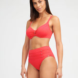 Nuria Ferrer Stella Maxi Control Bikini Pant - Coral - Simply Beach UK