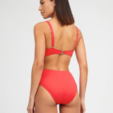 Nuria Ferrer Stella Maxi Control Bikini Pant - Coral - Simply Beach UK