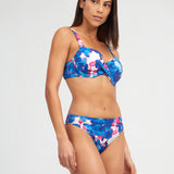 Tahiti Moulded Underwired Bikini Top - Blue Floral - Simply Beach UK