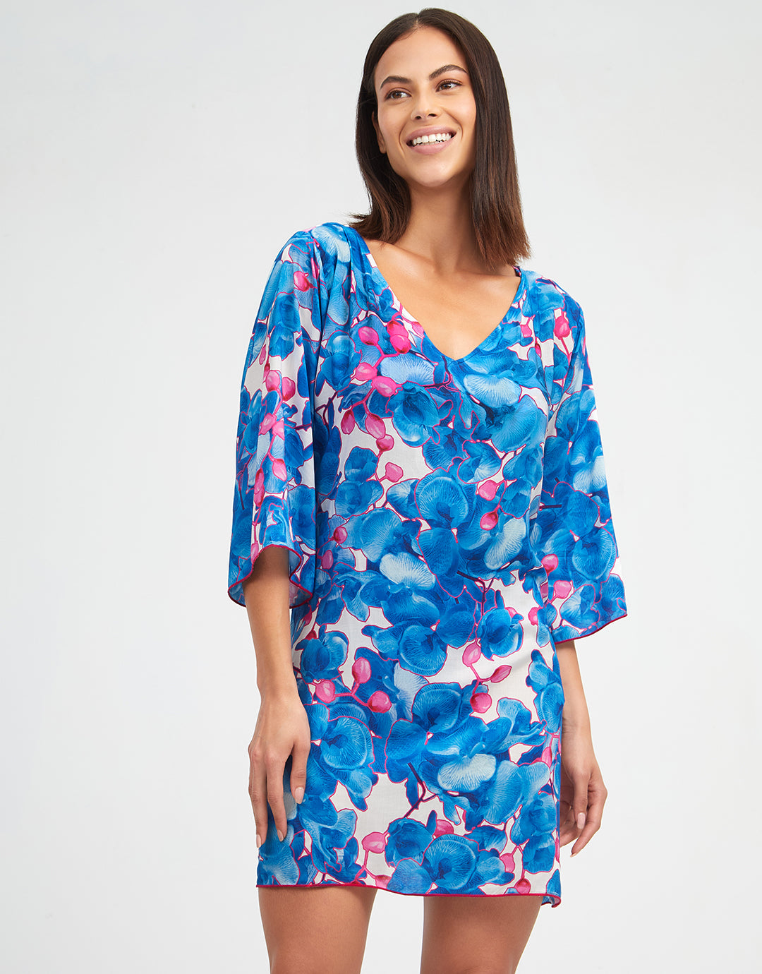 Tahiti Beach Dress - Blue Floral - Simply Beach UK