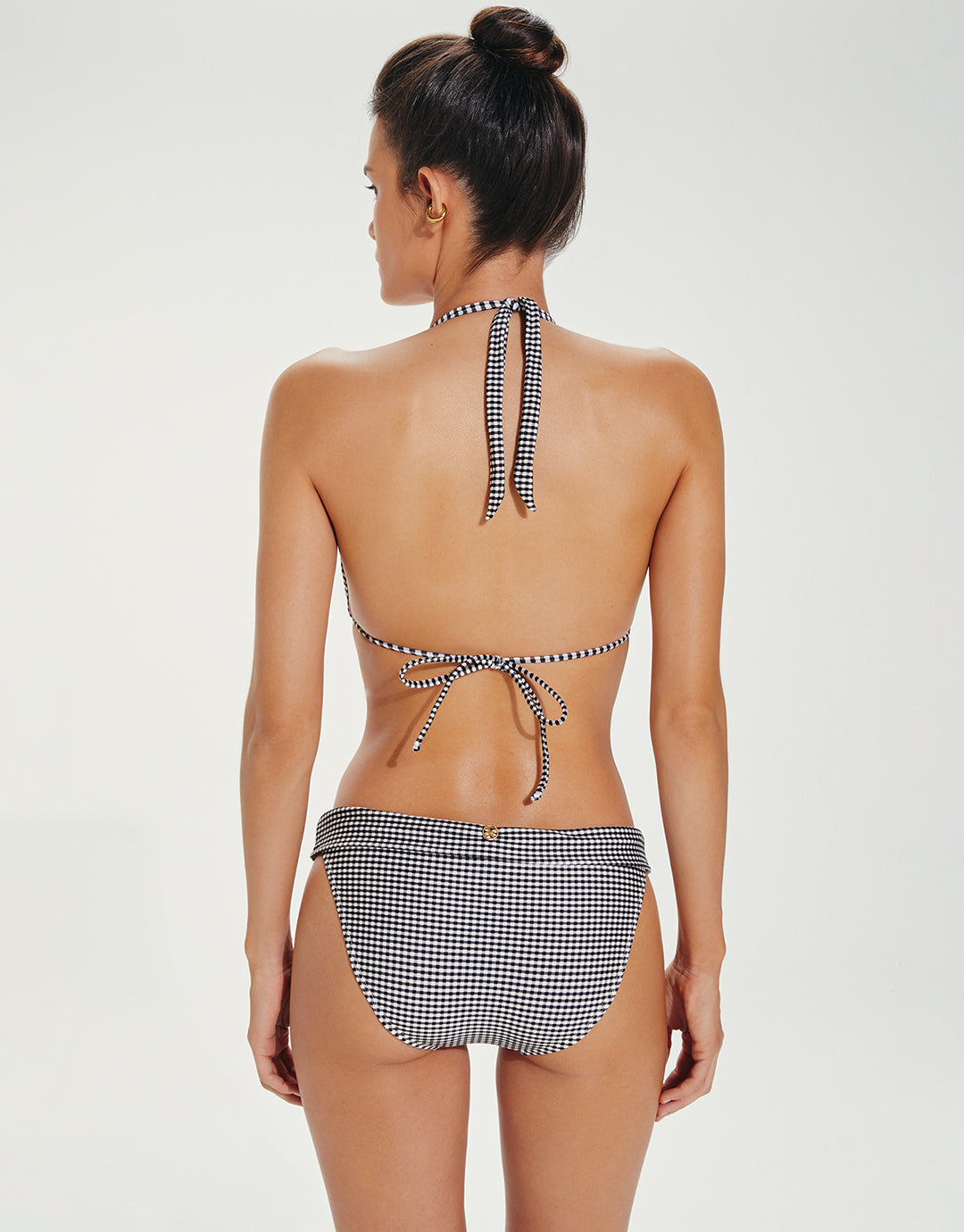 Lupita Bia Tube Bikini Top - Black Check - Simply Beach UK