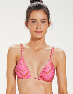 Diani Beads Parallel Tri Bikini Top - Pink - Simply Beach UK