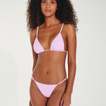 Grenadine Beads Parallel Tri Bikini Top - Lilac - Simply Beach UK