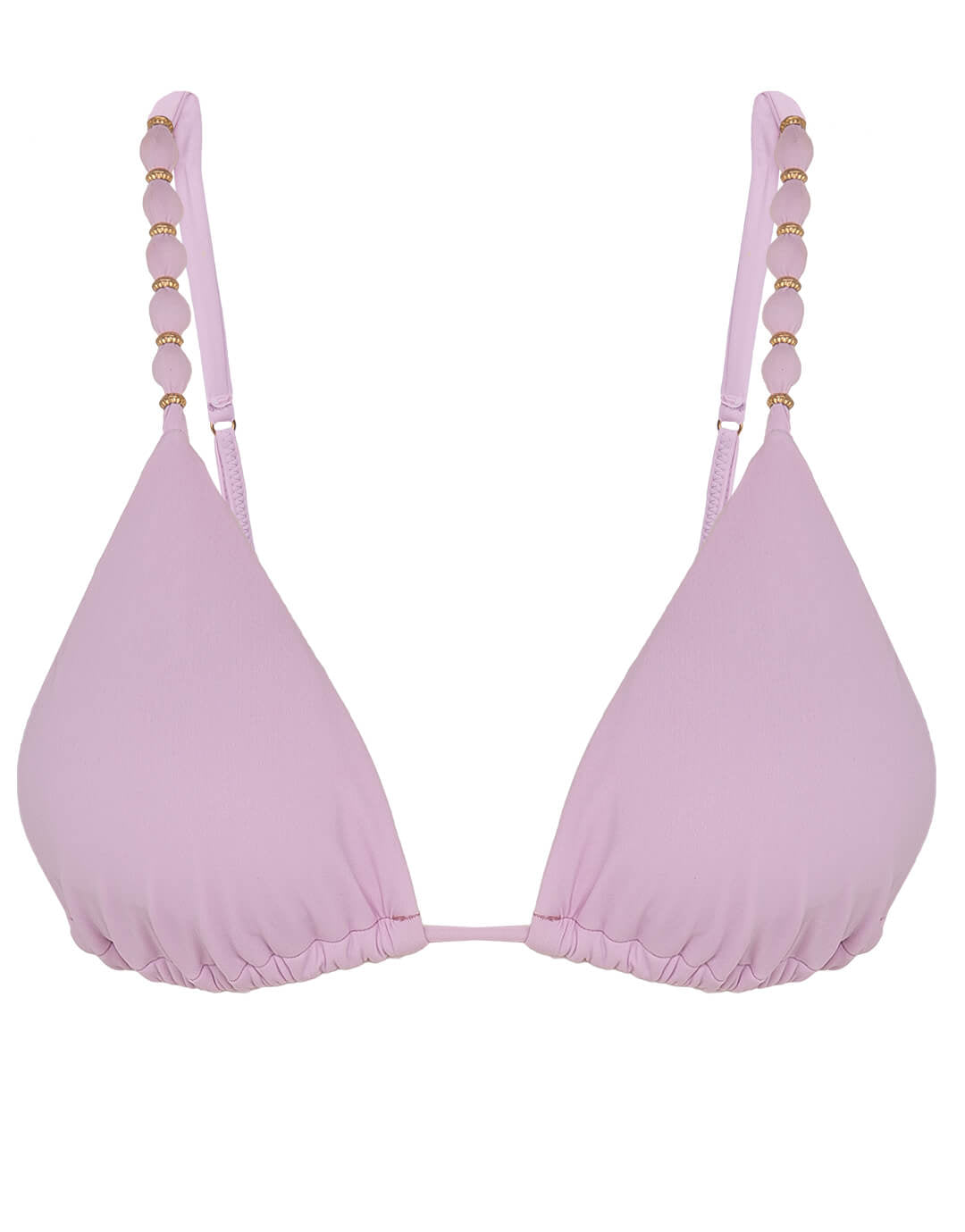 Grenadine Beads Parallel Tri Bikini Top - Lilac - Simply Beach UK