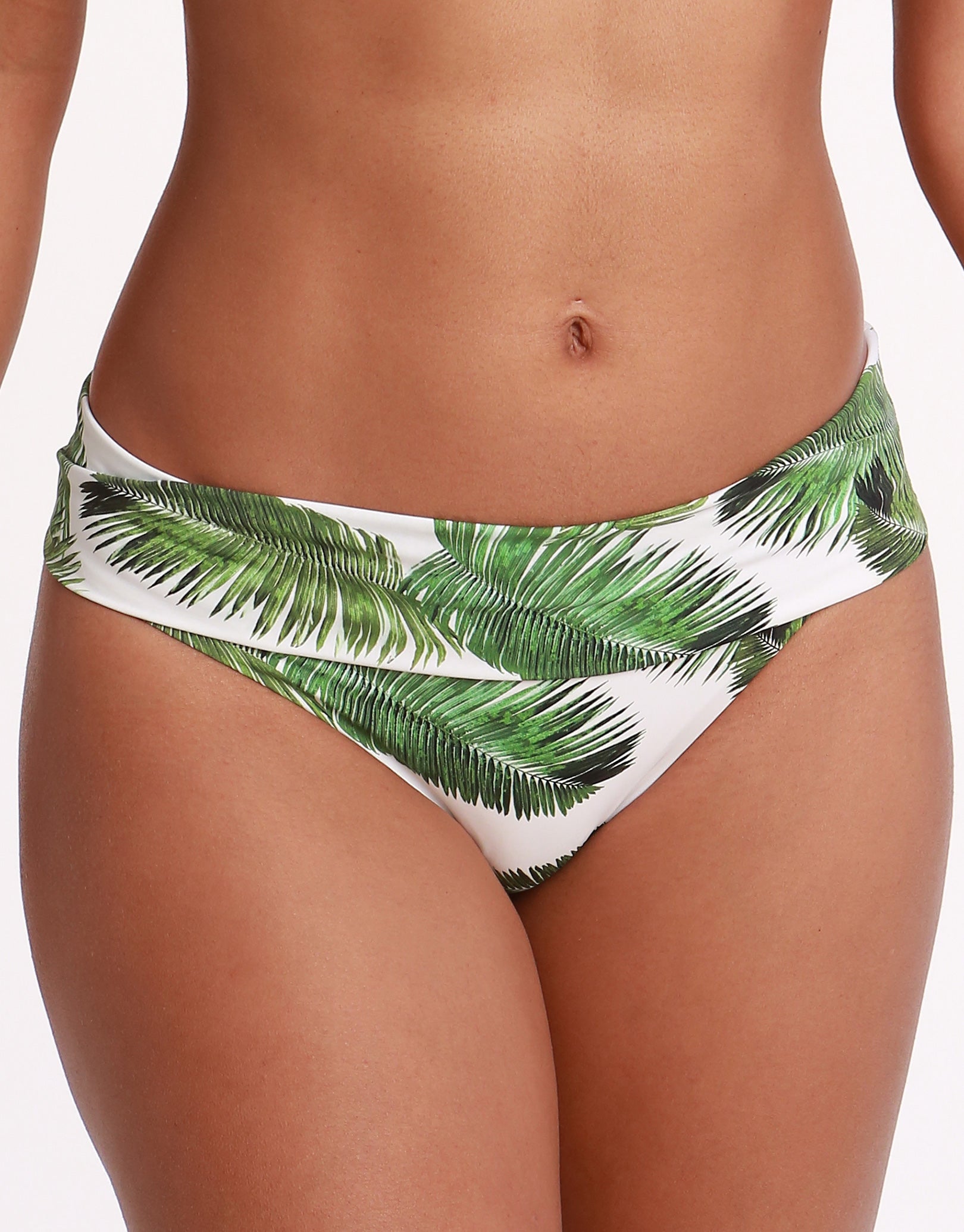 Melissa Odabash Brussels Fold Bikini Bottom - White Palm