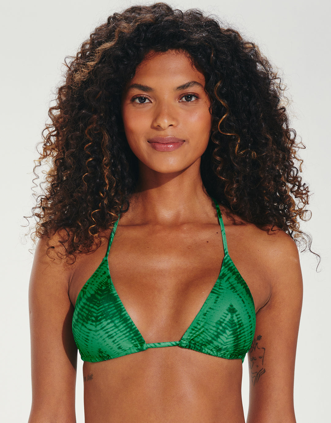 Tamale Jaque T-Back Tri Bikini Top - Green - Simply Beach UK
