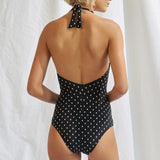 Soul Spots Plunge Halter Swimsuit - Black - Simply Beach UK