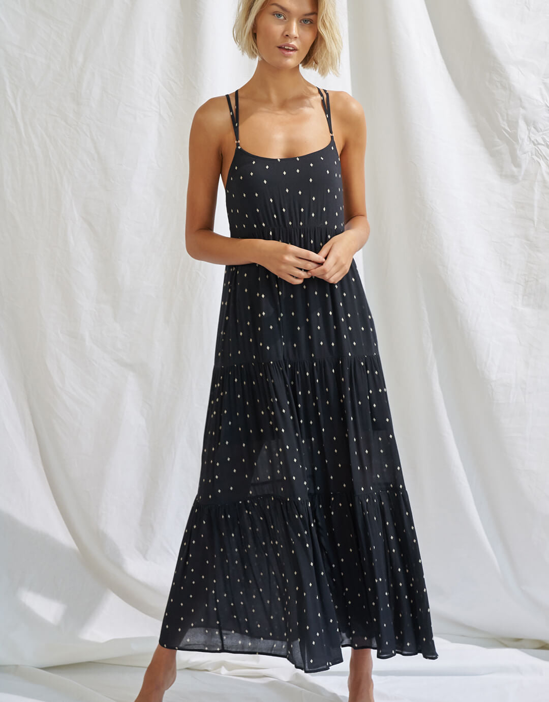 Soul Spots Strappy Maxi Dress - Black - Simply Beach UK