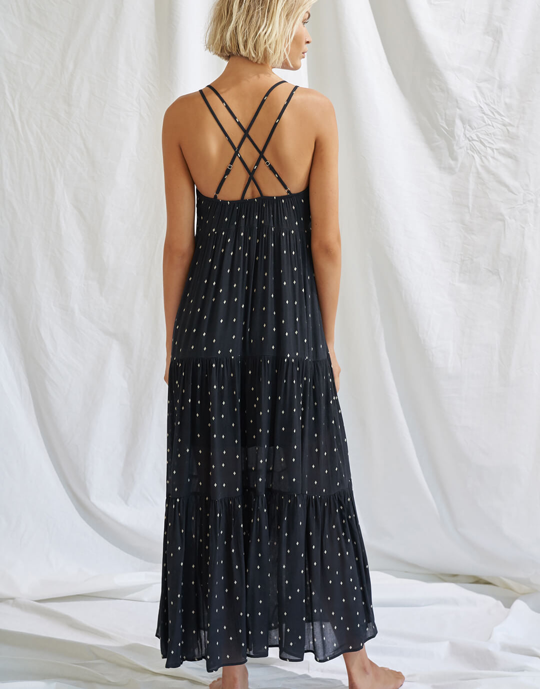 Soul Spots Strappy Maxi Dress - Black - Simply Beach UK