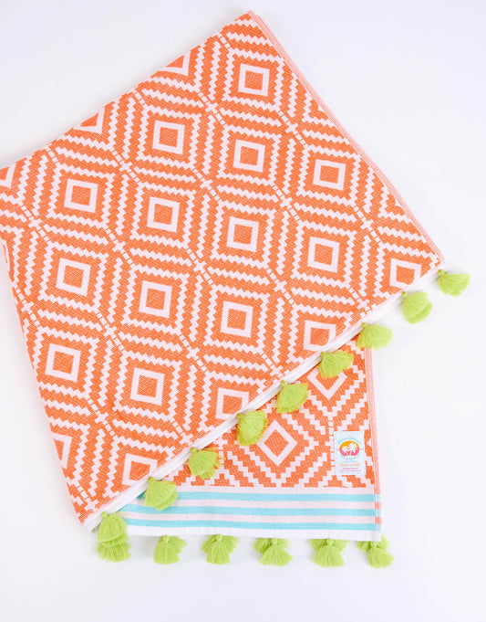 Marbella Nancy Towel - Orange - Simply Beach UK