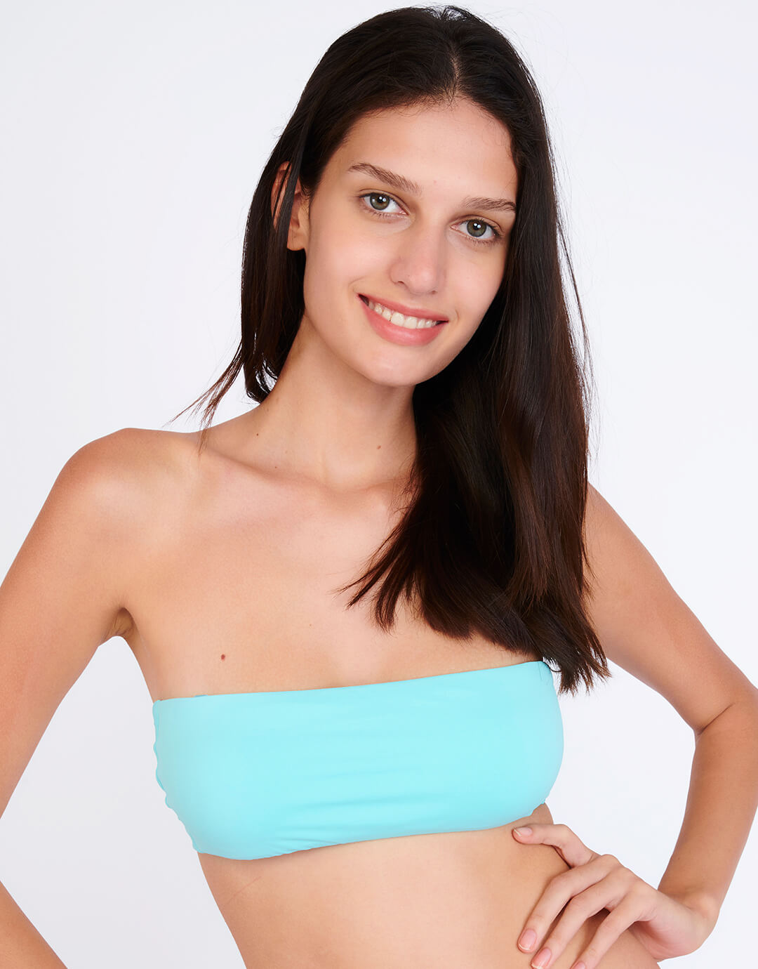 Colorsun Nilo Bandeau Bikini Top - Aqua - Simply Beach UK