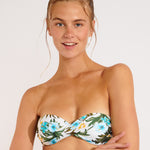 Maupiti Boro Bikini Top - White Print - Simply Beach UK