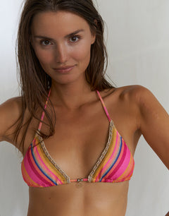 Dopamine Stripe Triangle Bikini Top - Dopamine Brights - Simply Beach UK