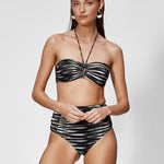 Expedition High Waist Bikini Pant - Black and Cream - Simply Beach UK