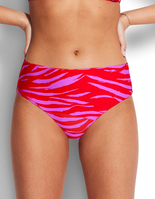 Skin Deep Wide Side Retro Bikini Pant - Mandarin Red - Simply Beach UK